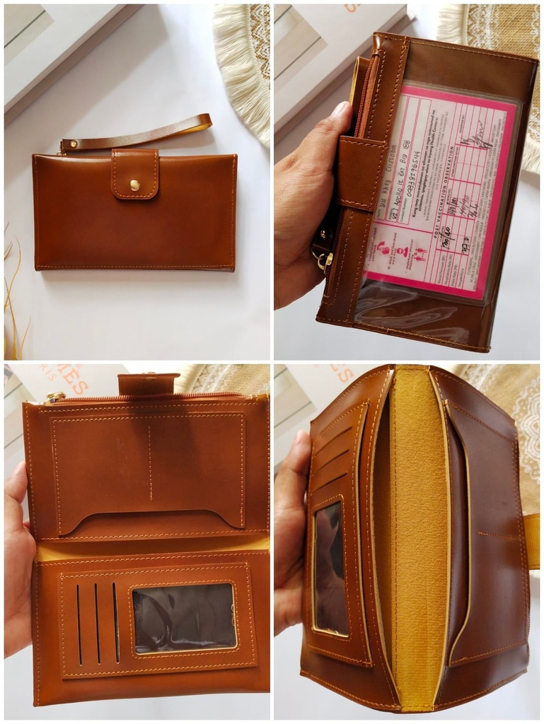 Vernie Book-type Leather Clutch Wallet